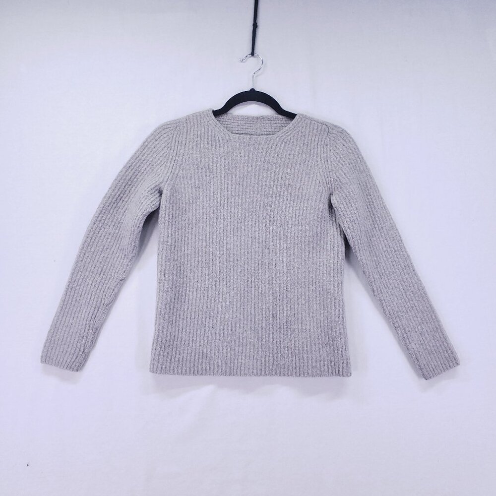 Theory Arminay Fine Haven Gray Knit Sweater Wool Cashmere Minimalist